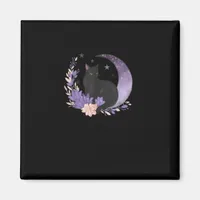 Cat Witchy Moon Flowers Pastel Goth Goblincore Magnet