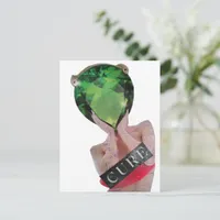 Surreal Green Gemstone Lady Collage  Postcard