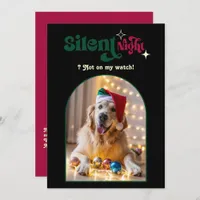 Classic Noel Funny Retro Pet Dog Christmas Photo Holiday Card