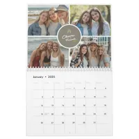 2025 Modern Friends Photo Collage Minimal Monthly Calendar