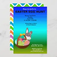 Painted Eggs & Bunny Easter Egg Hunt Invitation