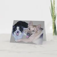 Best Friends Border Collie & German Shepherd Card