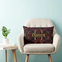 Gothic Valentine Gold Hearts Dark Romance Lumbar Pillow