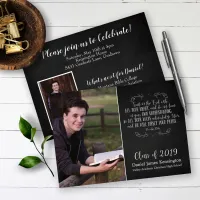 Modern Christian Bible Verse Graduation Photo Invitation