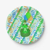 Frog Themed Boy's Birthday Party Paper Plates