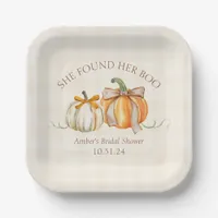 "She Found Her Boo" Halloween Fall Bridal Shower Paper Plates