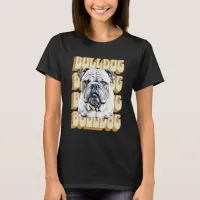 English Bulldog with Retro Font T-Shirt