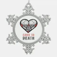 Aesthetic Valentines Till Death Do Us Part Snowflake Pewter Christmas Ornament