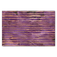 Purple and Gold Striped Pattern Tissue Paper