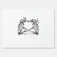 Skeleton Hand Heart Funny Design Style Sign