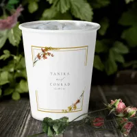 Wildflower Wedding Watercolor Names Gold ID954 Paper Cups