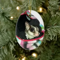 Sugar Glider Wearing a Hat Ceramic Ornament