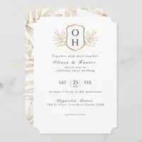 Elegant Tropical Palm Leaves Wedding Invitation