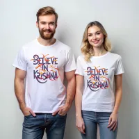 White 'Believe in Krishna' Inspirational T-Shirt