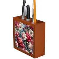 Timeless Rose Floral Charm Desk Organizer