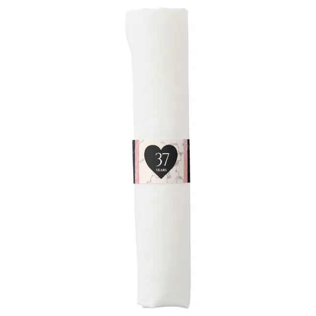 Elegant 37th Alabaster Wedding Anniversary Napkin Bands