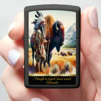 Warrior with bison.  zippo lighter