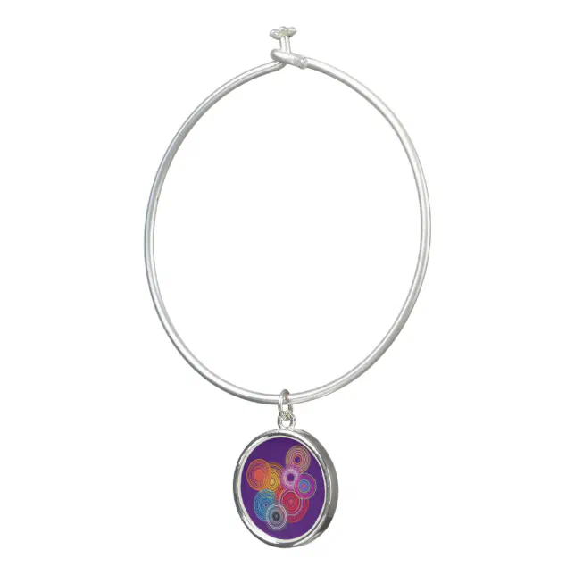 Multicolored circles bangle bracelet