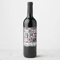 4th of July Generative Pattern Wine Label