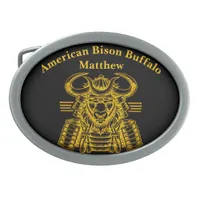 Gold Bison Warrior Design in Samurai Armor  Belt Buckle