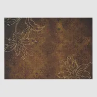 Vintage Gold Floral Grunge Damask Tissue Paper