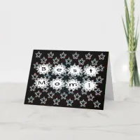 Best Mom with Neon Stars Greeting Card