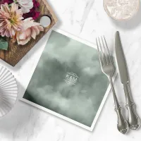 Watercolor Wedding Green ID654 Napkins