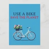 Use a Bike Save the Planet Postcard