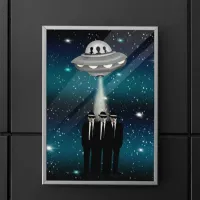 UFO sucking up the Men in Black  Poster