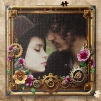 Steampunk Gothic Romantic Photo Personalized Jigsaw Puzzle