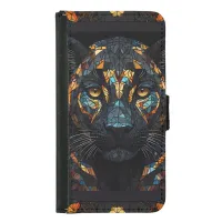 Black Panther Stained Glass Mosaic Samsung Galaxy S5 Wallet Case