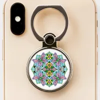 Purple, Pink Butterflies and Flowers Mandala   Phone Ring Stand