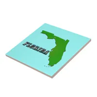 Florida State Map and Text Ceramic Tile