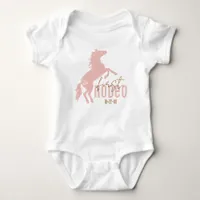 My First Rodeo Baby Bodysuit – Pink Western 1st Bi