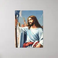 *~ Desert -- Jesus American Flag AP xxx Canvas Print