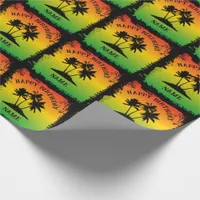 Jamaican Rastafarian Happy Birthday Wrapping Paper