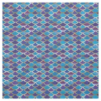 Abstract Blue Gold Mermaid Scale Pattern Fabric