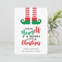 Funny Elf Merry Christmas Holiday Card