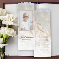 White Carnation Funeral Memorial Prayer Card Bookmarks