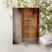 Bridal Veil Barn Wood Country Wedding Save Date Invitation