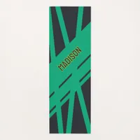 Solid Gray and Green Customizable Yoga Mat