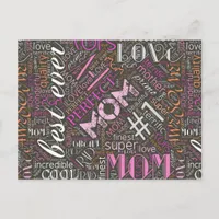 Best Ever Mom Word Cloud ID262 Postcard