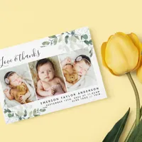 3.5x5 Eucalyptus Photo Baby  Thank You Card