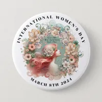 International Women's Day 8th March 2024 Feminine Button