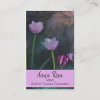 *~* Gray Pink Lavender Tulip Grunge Shabby Vintage Business Card