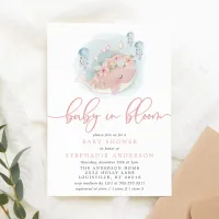 Nautical Pink Whale Jellyfish Baby In Bloom Shower Invitation