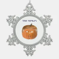 Trumpkin Halloween Mask Classic Snowflake Pewter Christmas Ornament