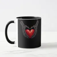 Skeleton Hand Heart Mug