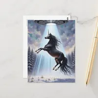 UFO Abduction of a Gorgeous Unicorn Postcard