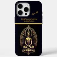 Tranquil Golden Buddha in meditation iPhone 16 Pro Max Case